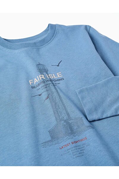 Ziddy Comfortable Long Sleeve T-Shirt for Boys, Blue