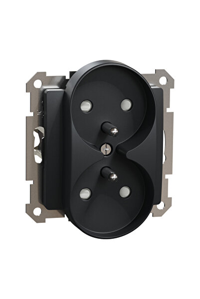 Other Priză dublă antracit 2x2PPE cu împământare