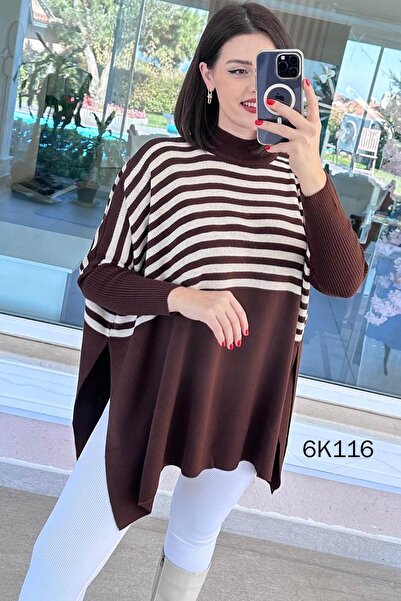 İnce Topuk بلوزة تريكو بأكمام الخفاش 6K116