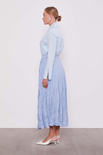 Levidor Baby Blue Crinkled Model Skirt