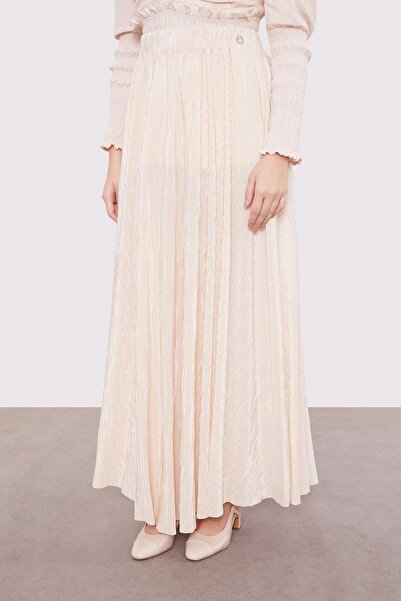 Levidor Μπεζ πλισέ φούστα