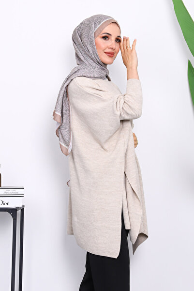 İmajButik Stone Bat Sleeve Poncho Knitwear Tunic