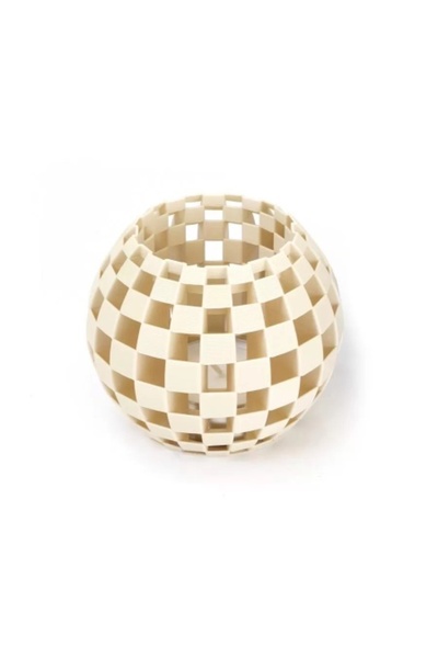 Tagwerk Bol Decorativ Flechtwerk 3 D Print Bej