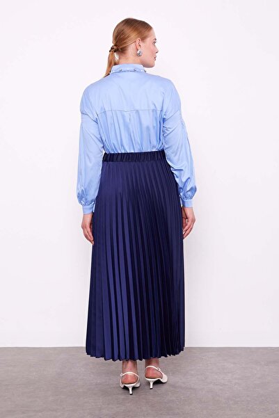 Levidor Lacivert Piliseli Saten Etek