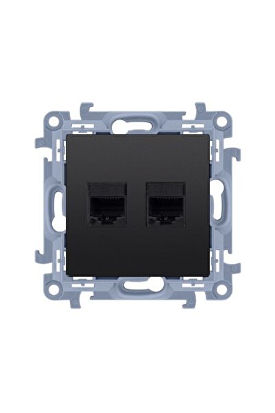 Other Priză dublă RJ45 categoria 6, modul negru mat SIMON10