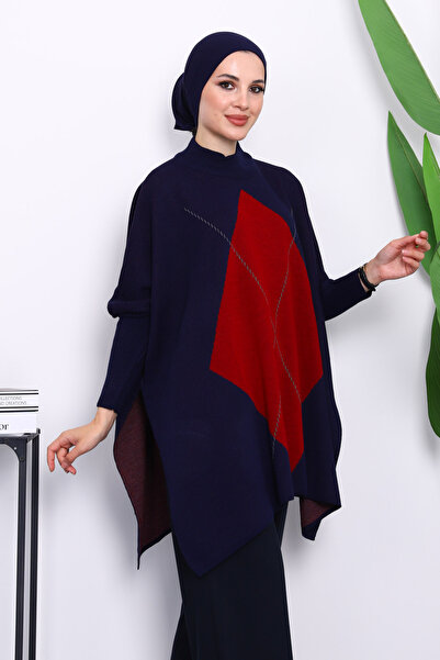 İmajButik Πανσό με πλαϊνό σκίσιμο σε μπλε ναυτικό χρώμα