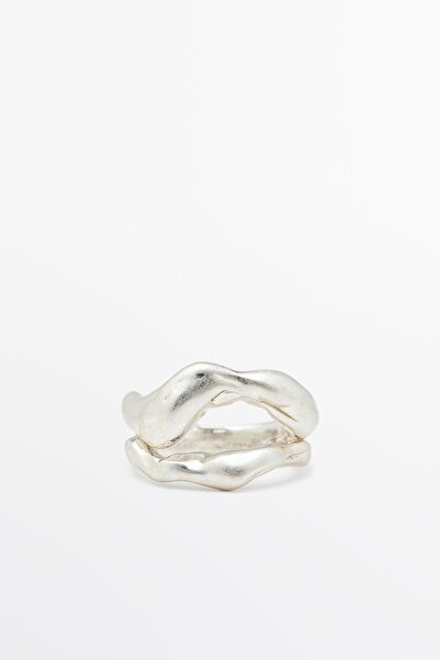 Massimo Dutti Soyut metal yüzük