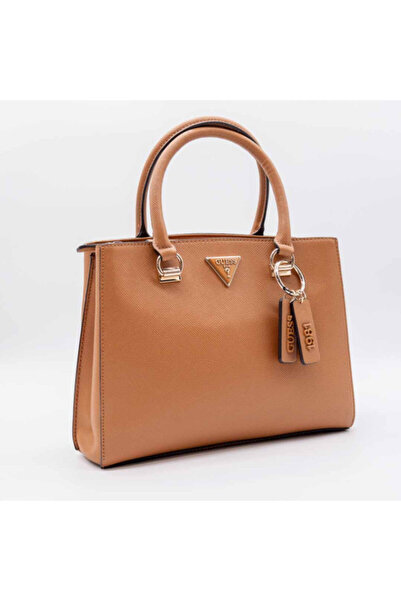 Guess – Medium Noelle Light Cognac Bag in Saffiano Leather