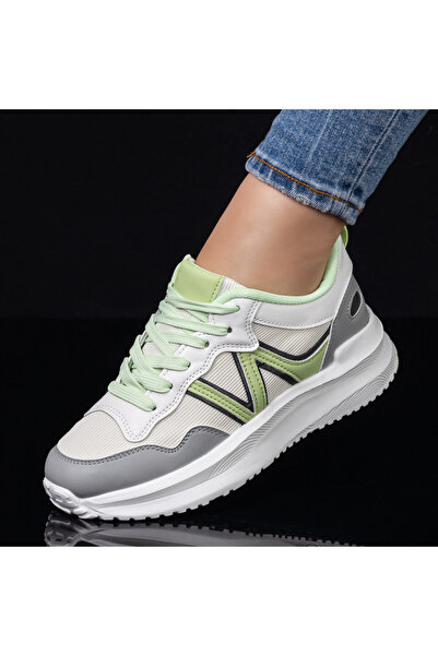 BMoD Pantofi sport pentru femei MOD08196, albi, gri și verzi