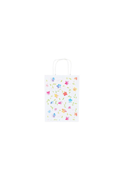 Papette Set of 10 Kraft Paper Bags with Pattern 13 Floral 18 x 24(H) x 7cm