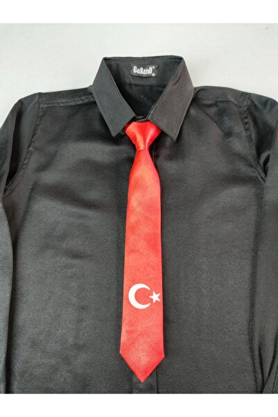 GallanD Tie for 5-6 Year Olds, Turkey, Crescent and Star, Ataturk Patterned, Pack of 4, Ready to Wear for Children