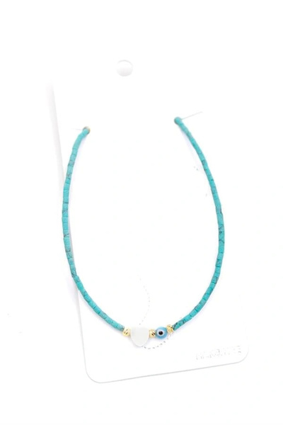 GARENTAS Litaetrend Afghan Bead Anklet - Water Green