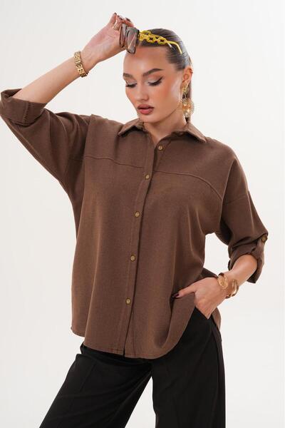 ZENA BY ÇETİN LEVENT Oversize Linen Look Shirt
