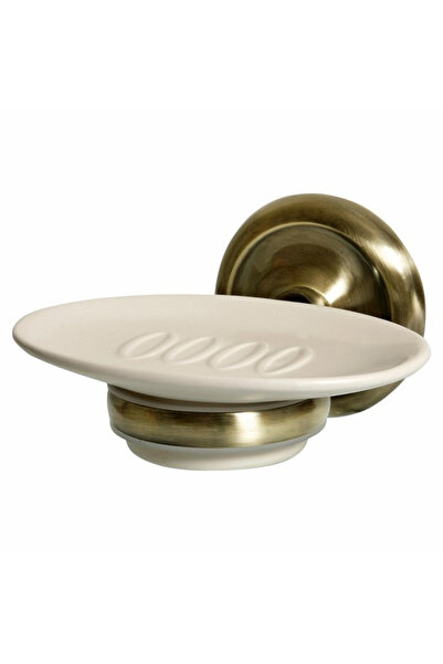 Other Deco Ceramic Soap Dish, Antique Brass