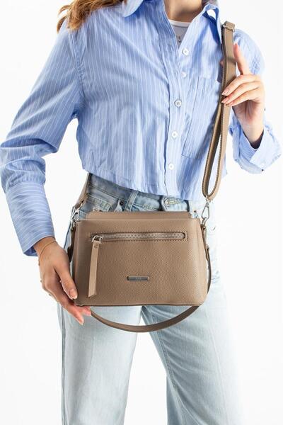 H&D COLLECTİON 7 Compartments, 2 Straps, Shoulder and Crossbody Bag, Lined, Suitable for Daily Use