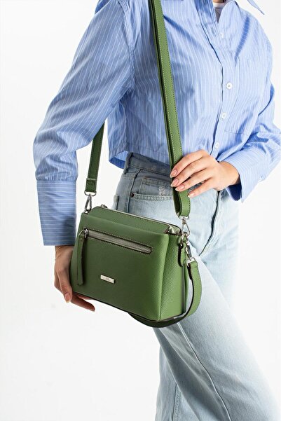 H&D COLLECTİON 7 Compartments, 2 Straps, Shoulder and Crossbody Bag, Lined, S...