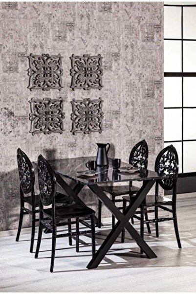 regnum plastik NEW 4 ADET SİYAH YONCA DÜĞÜN ORGANİZASYON, MUTFAK, BAHÇE SANDA...