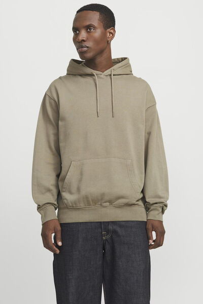 Jack & Jones Erkek Kapüsonlu Düz Renk Sweatshirt- Charge