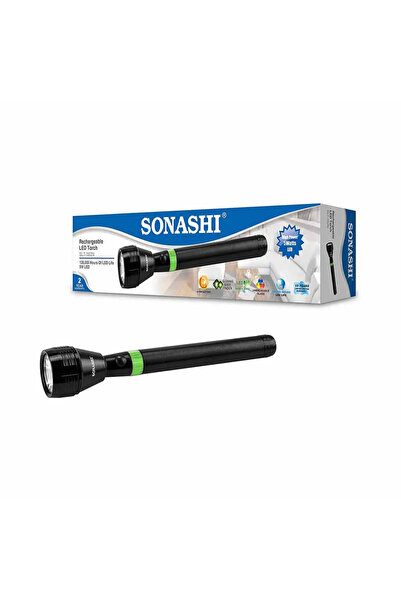 sonashi مصباح يدوي LED قابل لإعادة الشحن بقوة 5 وات - أسود