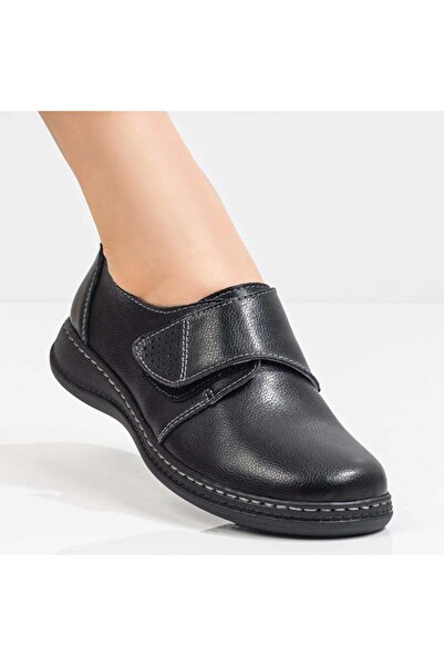Modlet.ro Women's black hook-and-loop casual shoes made of leather MOD06740