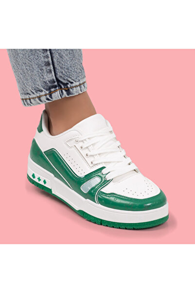 BMoD Teniși verzi de damă cu model și talpă groasă MOD05737