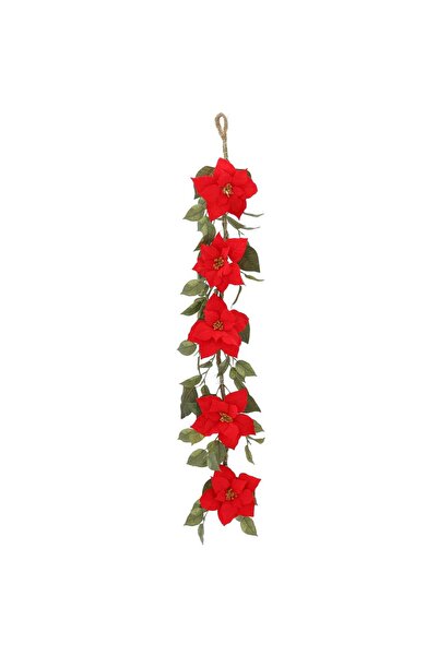 Selgot Ghirlandă decorativă cu 5 flori artificiale roșii, 148 cm