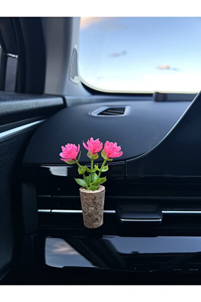 Mi-ÇA HOME معطر سيارة صغير مزخرف |   زينة مكيف الهواء على شكل زهرة من الفلين مصنوعة يدويًا |   مشبك ناشر عطر باللون الوردي