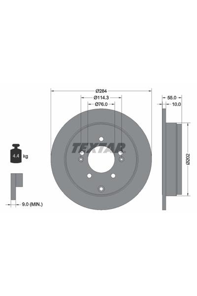 TEXTAR Disc Frana Hyundai Grandeur Kia Opirus