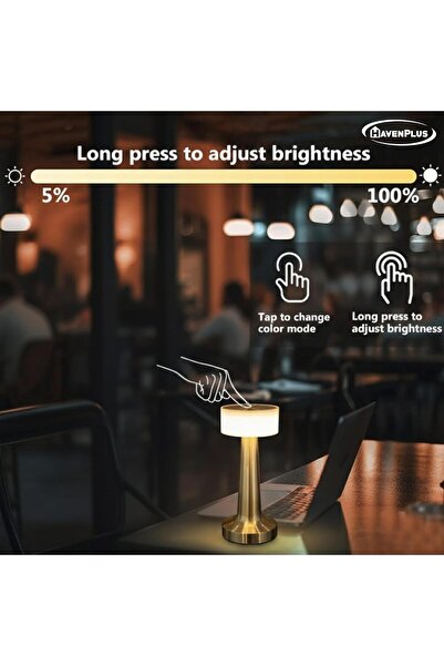 HavenPlus Cordless Table Lamp with Touch Control – 2800mAh Rechargeable Battery