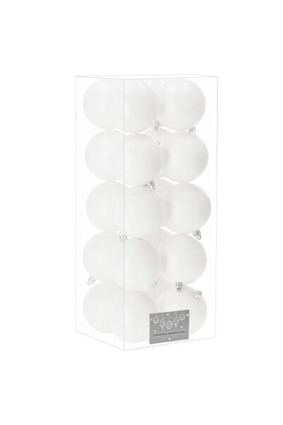 SERSIMO Christmas bauble set, 20 pieces, 8cm, matt white