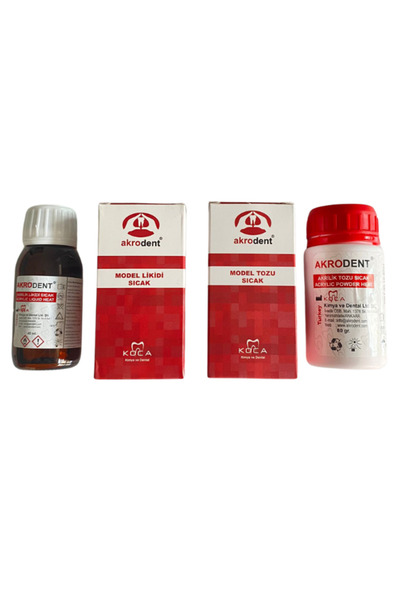 Ditok Dental Akrodent Sıcak Tamir Akriliği Toz 80 Gr - Likit 45 Ml