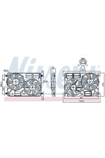 Nissens Ventilator Radiator Ford C-Max 2/Focus 3/Grand C-Max