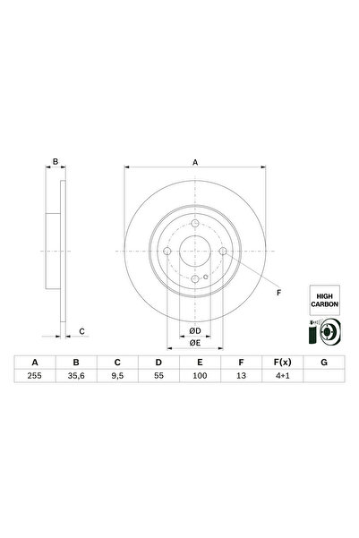 Bosch Disc Frana Mazda 2/Mx-5 4/Mx-5 Rf Targa