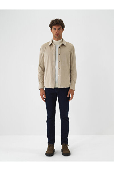 Xint Erkek Bej Soft Touch Süet Görünüm Regular Fit Gömlek Ceket