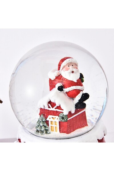 Flippy Flippy snow globe decoration, Santa Claus on the house, model 2, diameter 6.5 cm, multicolor