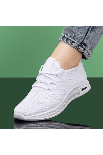 Modlet.ro Women's white lace-up sport shoes MOD08061