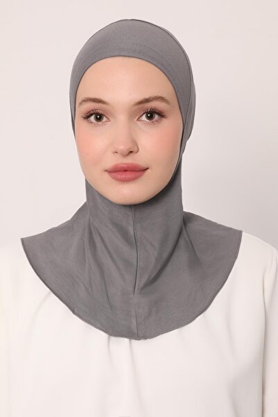Levidor Gray Hijabchi Bonnet with Neck Collar