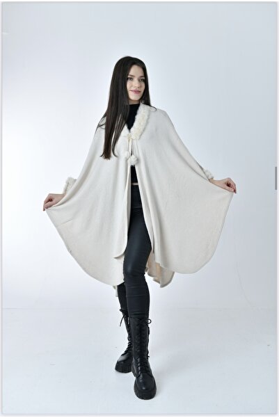 Ciciş Aksesuar PONPONLU PAMUK PANÇO SICAK TUTAN