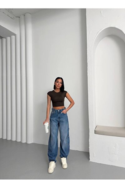 WEELONG Yan Kemerli Cep Detaylı Baggy Pantolon