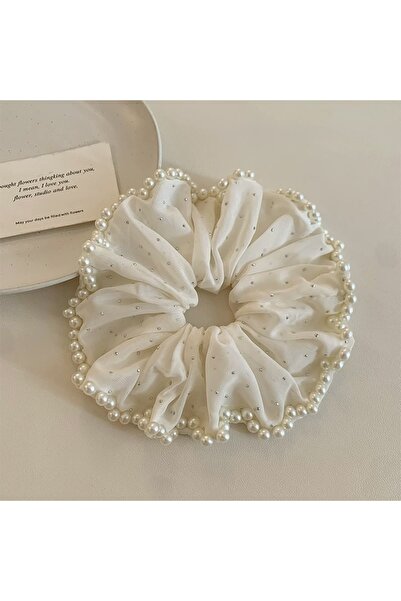 TAKIŞTIR White Color Pearl and Stone Detailed Simit Buckle