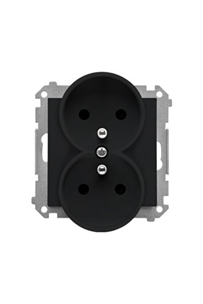 Other Priză dublă SIMON55 Negru mat cu USB și senzor