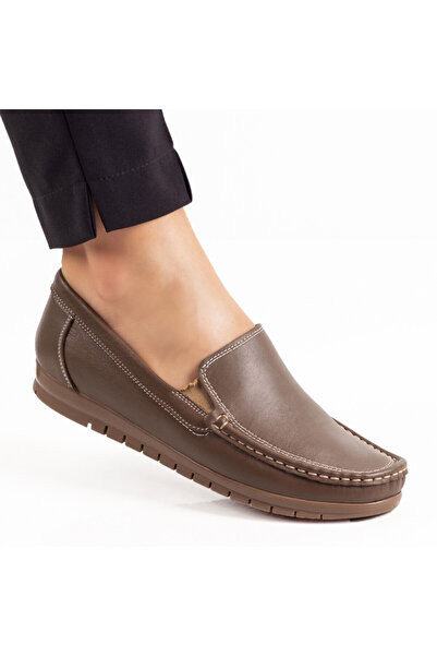 BMoD Women's light brown leather casual shoes MOD00567