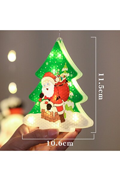 Flippy Illuminated Christmas Tree Decoration, 11.5 x 10.6 cm, Santa by Tree, Warm White