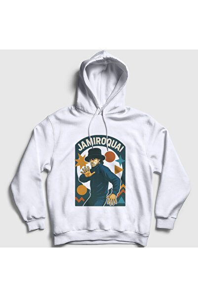 Presmono Unisex White Virtual Insanity Jamiroquai Hooded Sweatshirt 580107Tt