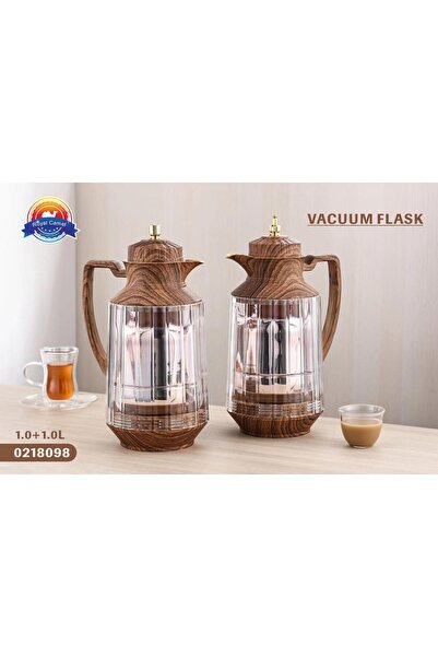 royal_camel طقم ترامس شاي وقهوة شفاف 1+1لتر