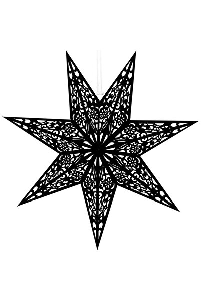 Optim Solution Stea decorativă 3D din hârtie și fetru, ajurat, 50 cm, negru