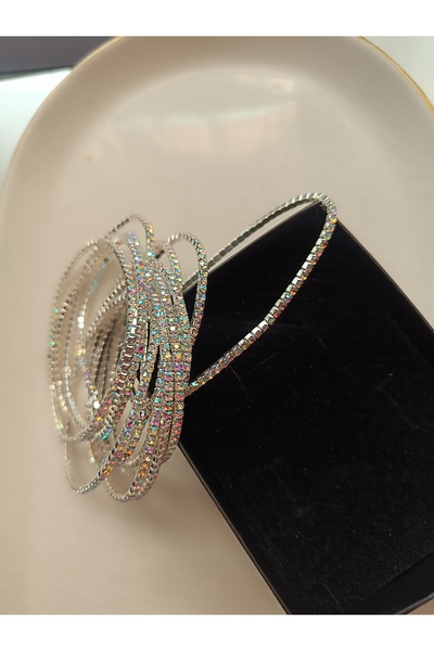 Kudi Zirkon taşlı esnek su yolu bileklik 2 adet