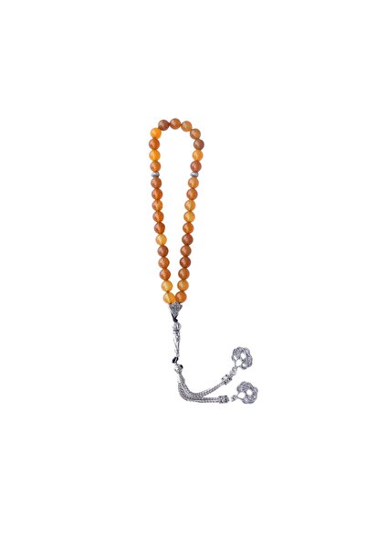 Zeynep Büyükbay سبحة من حجر العقيق الطبيعي النقي 33 حبة