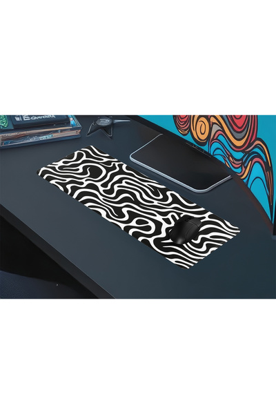 urzuva Zebra Drift Gaming Oyuncu MousePad 80x30 cm 3mm Mouse pad, Masaüstü Mat
