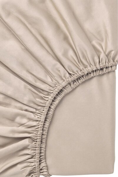 İQON Постільна білизна з гумкою, односпальна, бежево-чорна